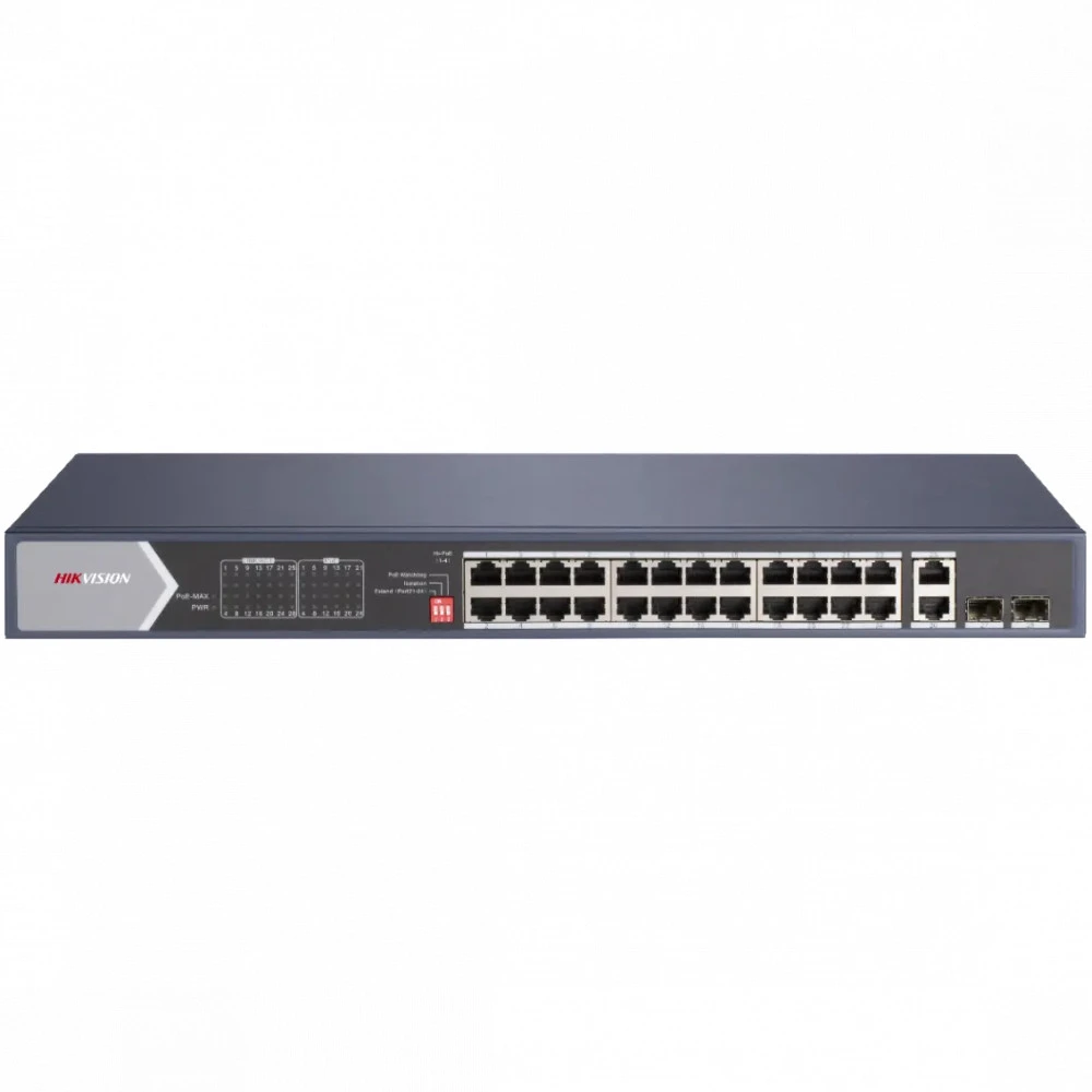 Коммутатор Hikvision DS-3E0528HP-E 1000 Base-TX (1000 мбит/с), 2 SFP порта