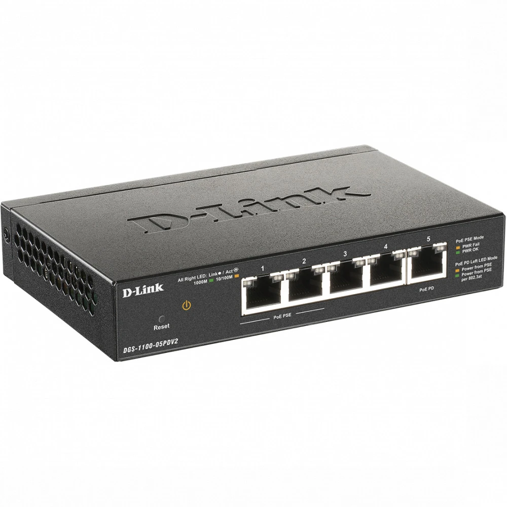 Коммутатор D-link DGS-1100-05PDV2/A1A 1000 Base-TX (1000 мбит/с)