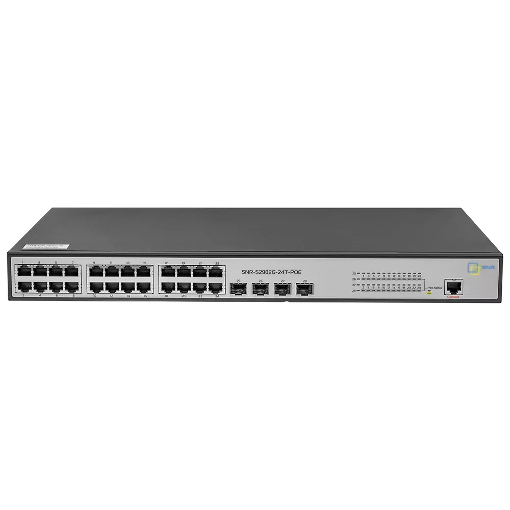 Коммутатор SNR Управляемый гигабитный POE SNR-S2982G-24T-POE 1000 Base-TX (1000 мбит/с), 4 SFP порта