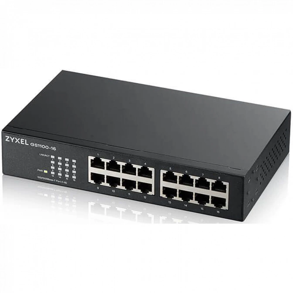 Коммутатор Zyxel GS1100-16 GS1100-16-EU0103F 1000 Base-TX (1000 мбит/с)
