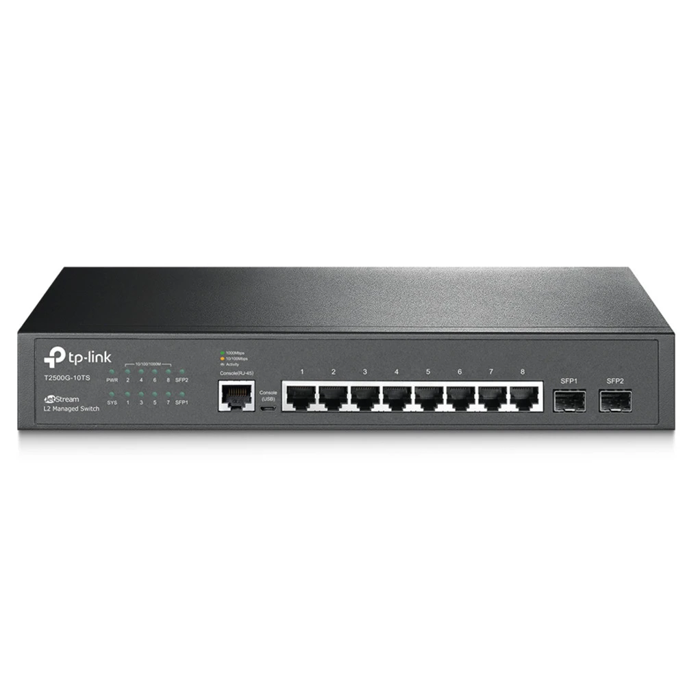 Коммутатор TP-Link T2500G-10TS 1000 Base-TX (1000 мбит/с), 2 SFP порта