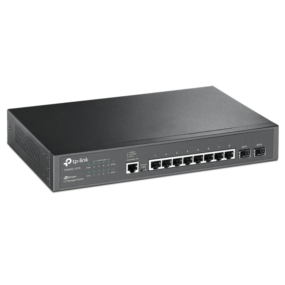 Коммутатор TP-Link T2500G-10TS 1000 Base-TX (1000 мбит/с), 2 SFP порта