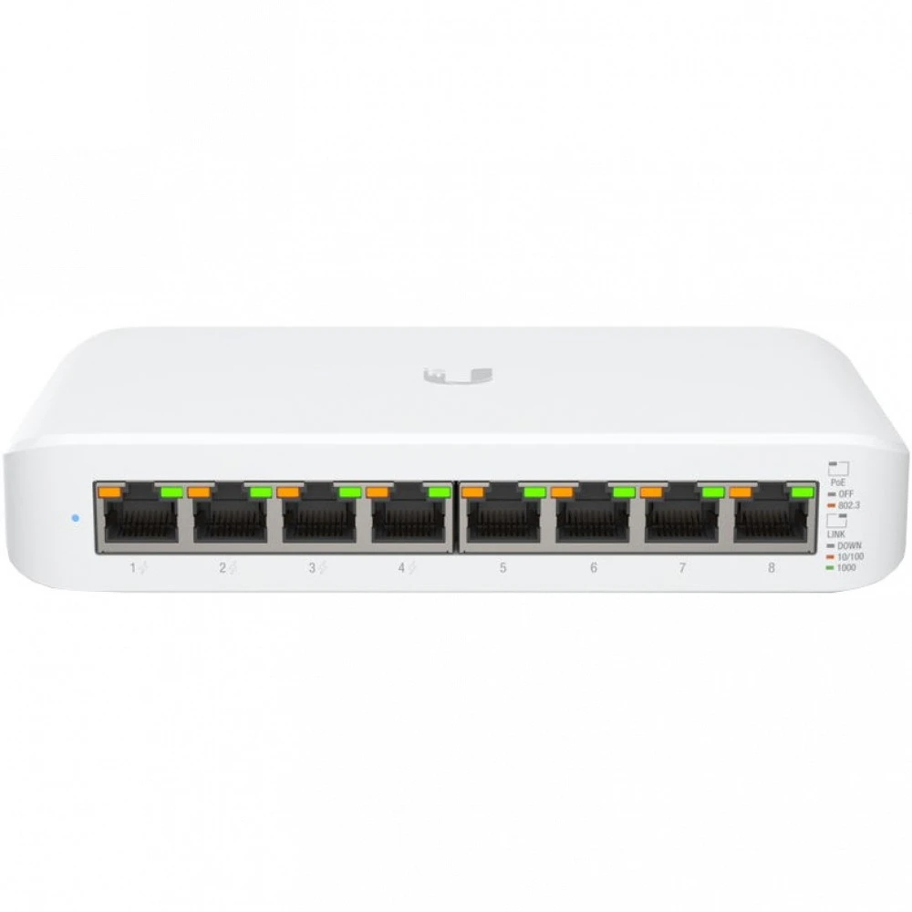 Коммутатор Ubiquiti USW-Lite-8-POE-EU 1000 Base-TX (1000 мбит/с)