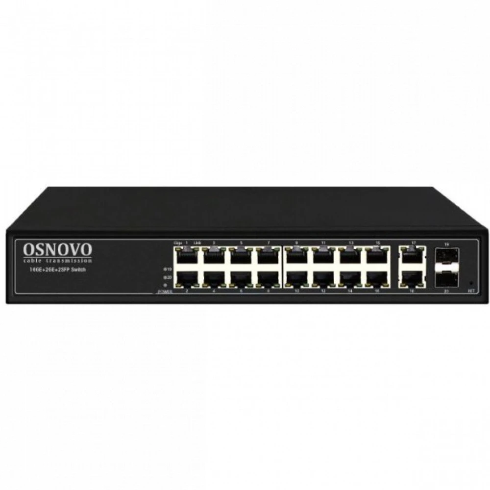 Коммутатор OSNOVO Управляемый L2 PoE SW-8182/L(300W) 1000 Base-TX (1000 мбит/с), 2 SFP порта