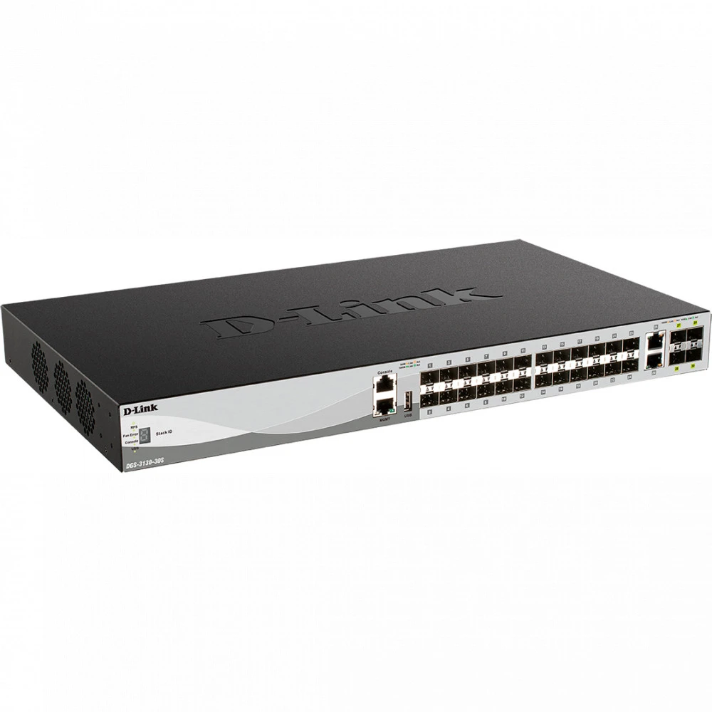 Коммутатор D-link DGS-3130-30S/B1A 10 GBase-T (10000 мбит/с), 24 SFP порта