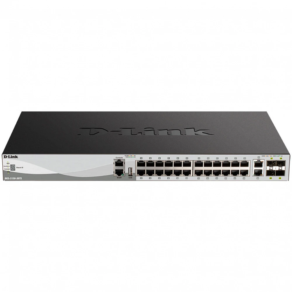 Коммутатор D-link DGS-3130-30TS/B1A 1000 Base-TX (1000 мбит/с), 4 SFP порта