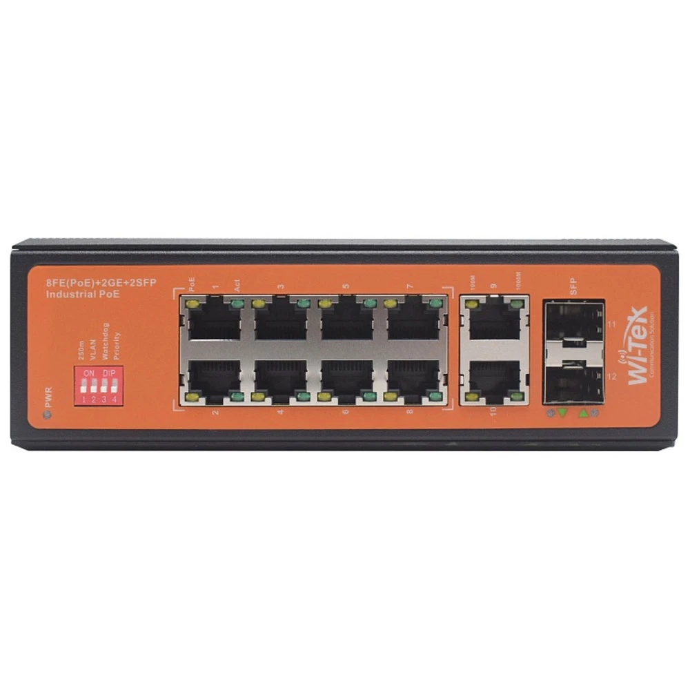 Коммутатор Wi-Tek WI-PS212GF-I 100 Base-TX (100 мбит/с), 2 SFP порта