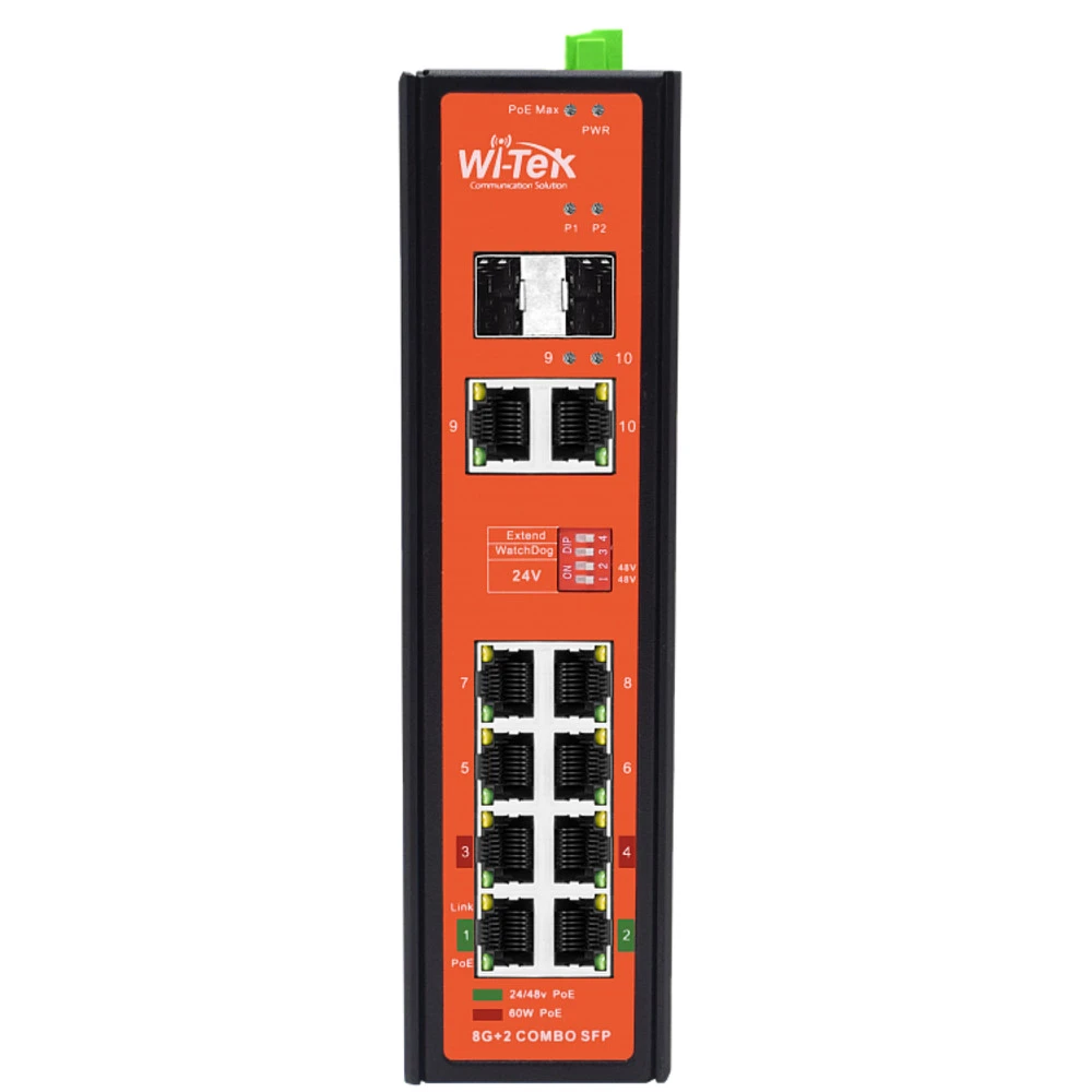 Коммутатор Wi-Tek WI-PS310GF-I 1000 Base-TX (1000 мбит/с), 2 SFP порта