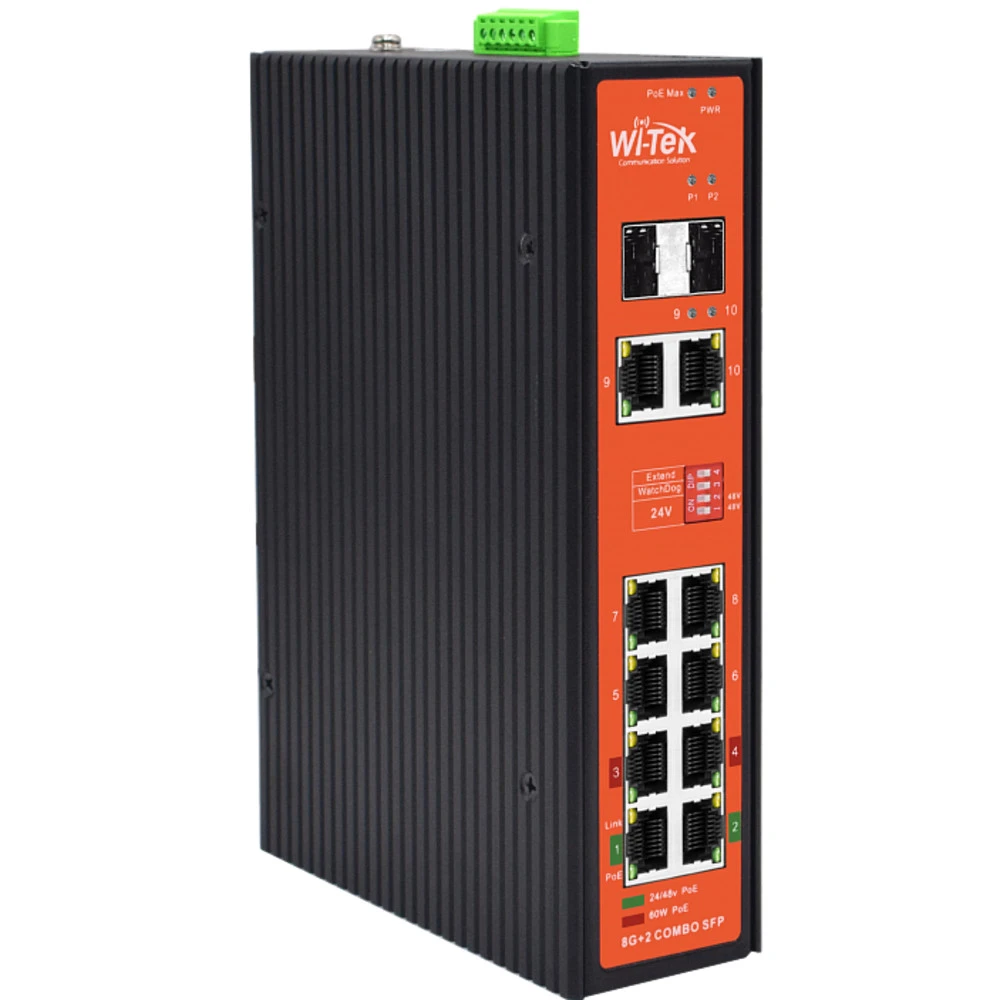 Коммутатор Wi-Tek WI-PS310GF-I 1000 Base-TX (1000 мбит/с), 2 SFP порта