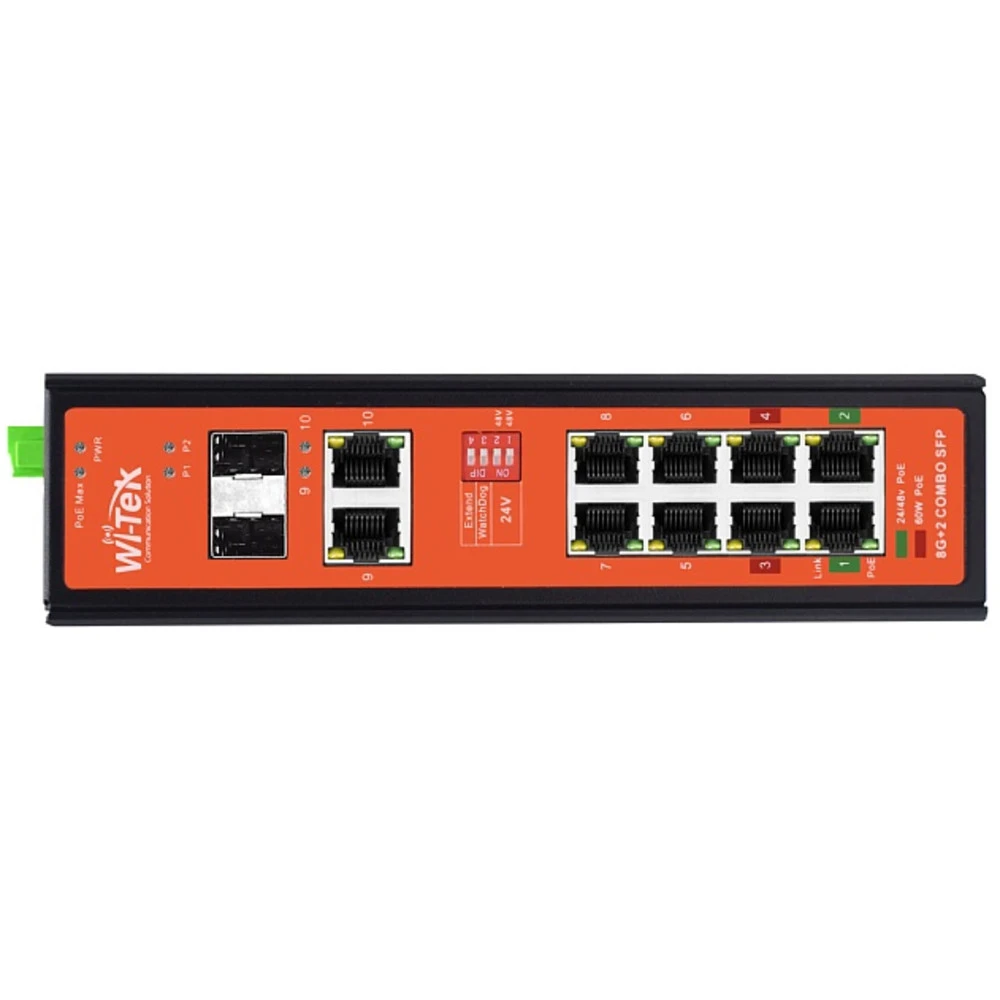 Коммутатор Wi-Tek WI-PS310GF-I 1000 Base-TX (1000 мбит/с), 2 SFP порта