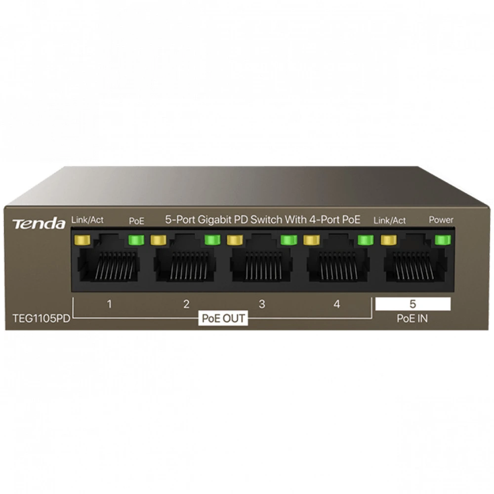 Коммутатор TENDA TEG1105PD 1000 Base-TX (1000 мбит/с)