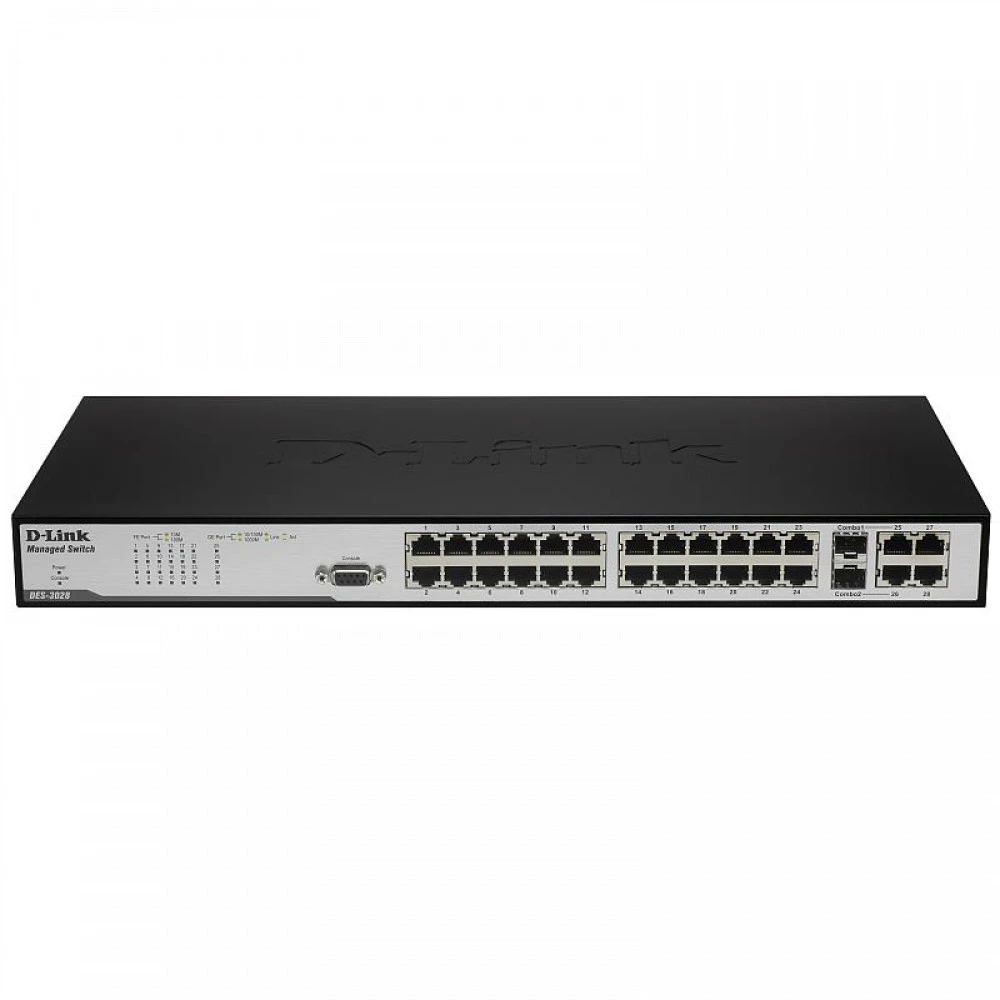 Коммутатор D-link DES-3028_RFB/A1 100 Base-T (100 мбит/с), 2 SFP порта