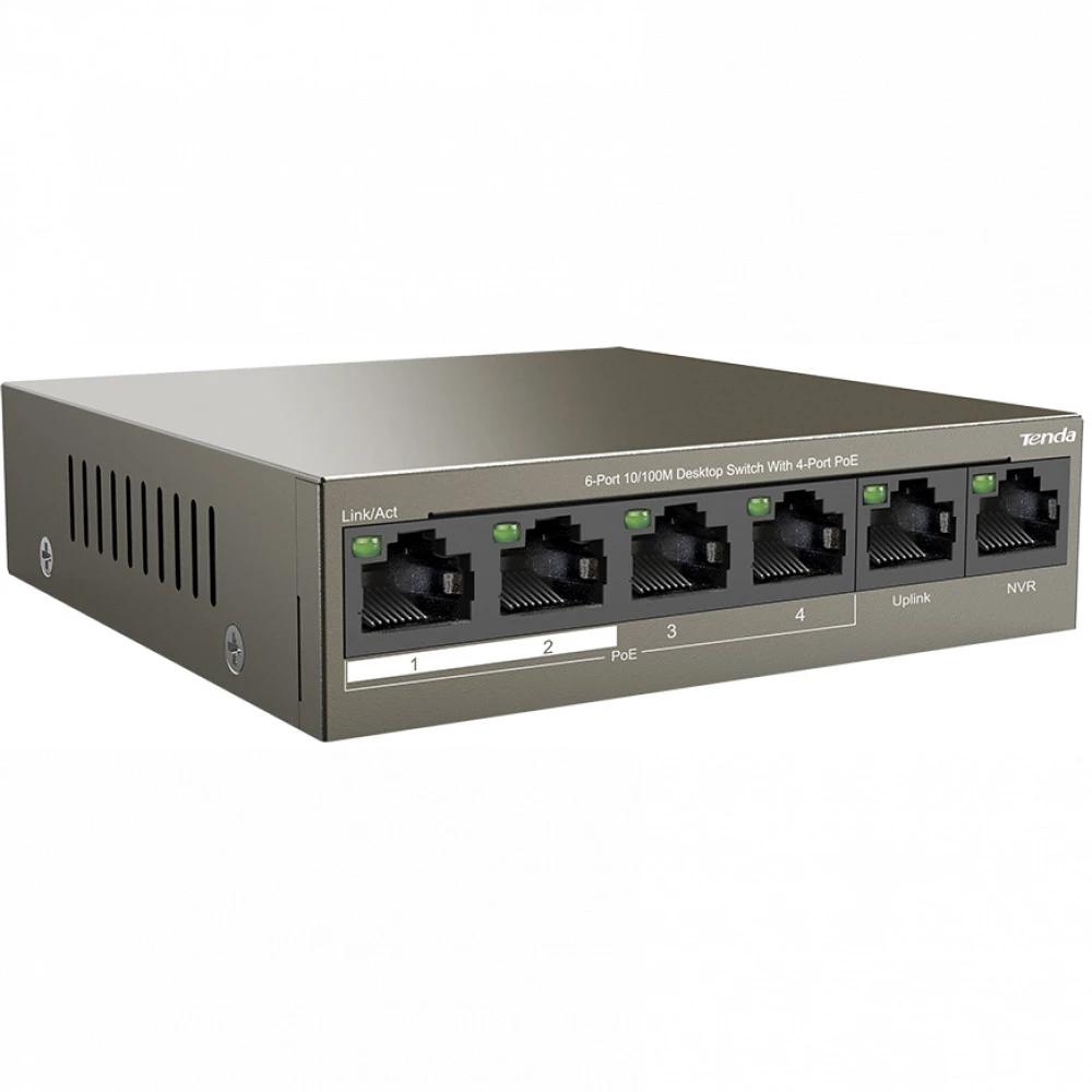 Коммутатор TENDA TEF1106P-4-63W 100 Base-TX (100 мбит/с)
