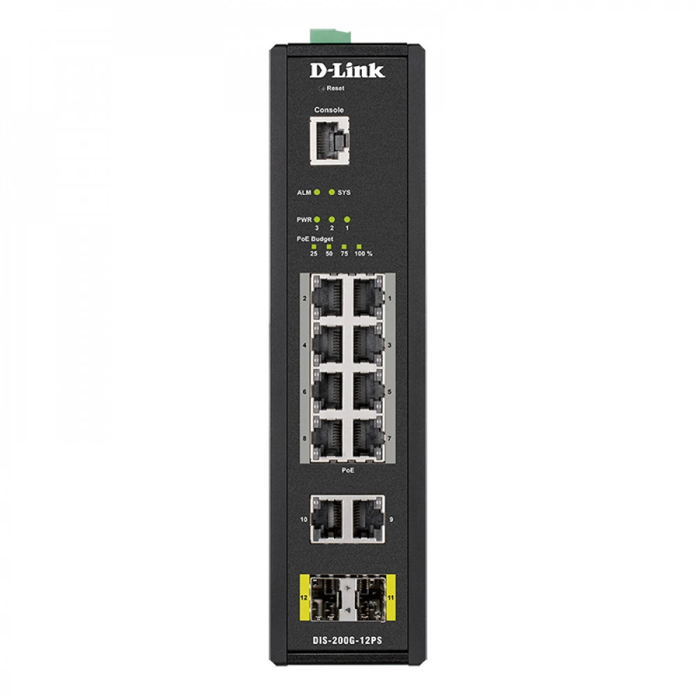 Коммутатор D-link DIS-200G-12PS DIS-200G-12PS/A2A 1000 Base-T (1000 мбит/с), 2 SFP порта