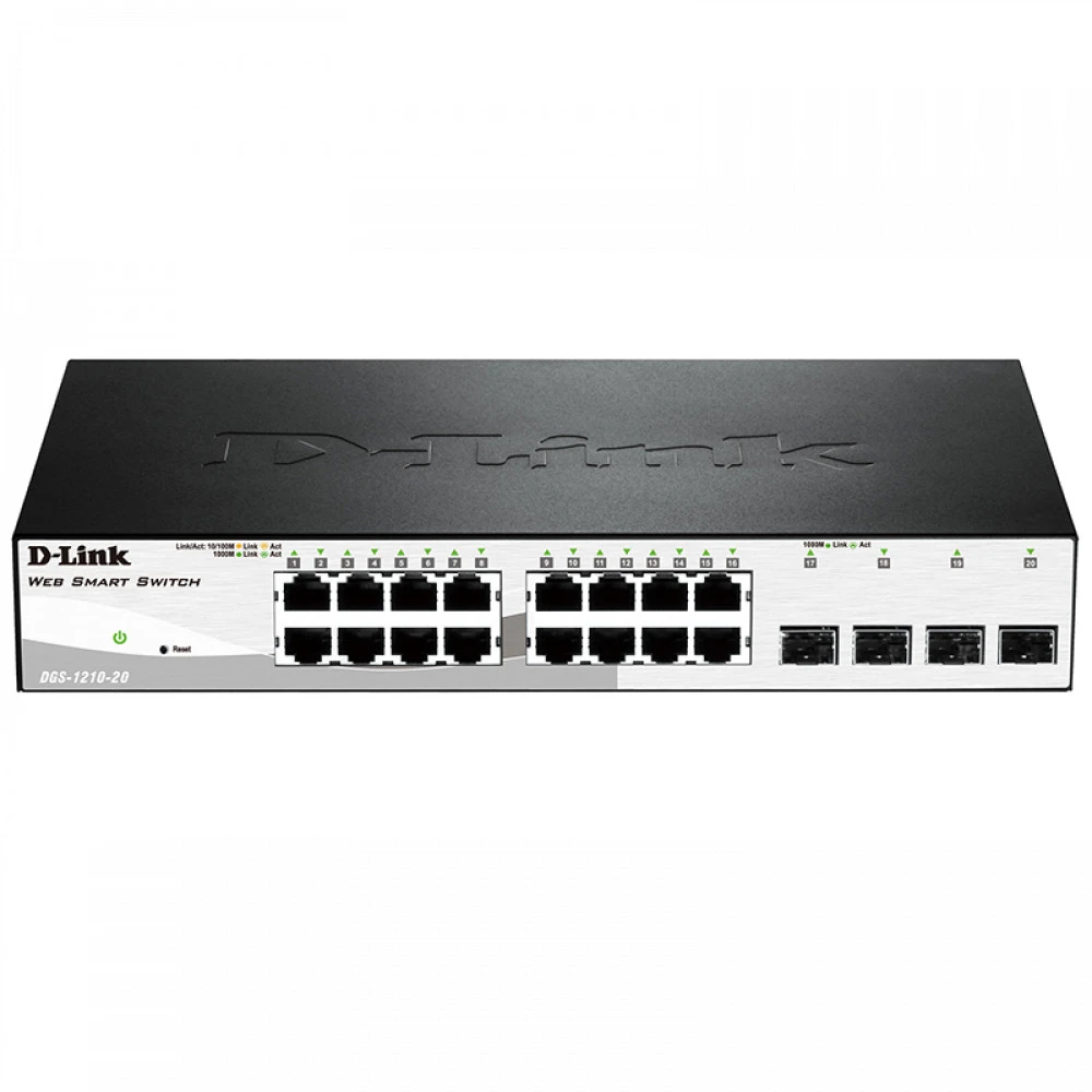 Коммутатор D-link DGS-1210-20/F2A 1000 Base-TX (1000 мбит/с), 4 SFP порта