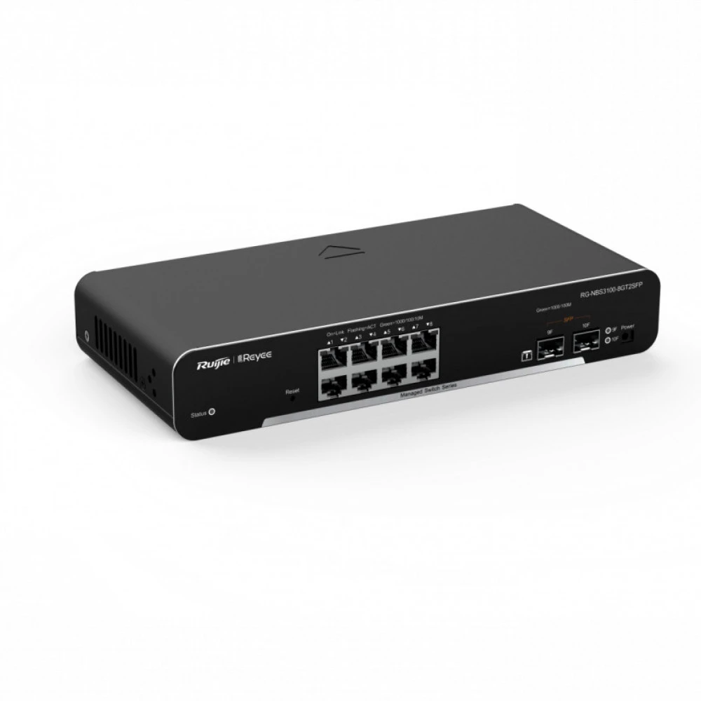 Коммутатор Ruijie Reyee RG-NBS3100-8GT2SFP 1000 Base-TX (1000 мбит/с), 2 SFP порта