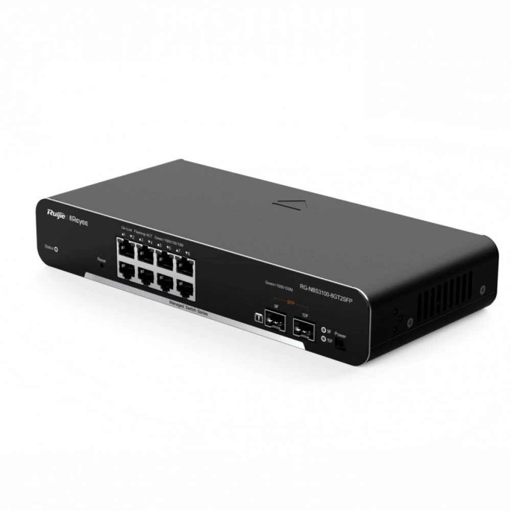 Коммутатор Ruijie Reyee RG-NBS3100-8GT2SFP 1000 Base-TX (1000 мбит/с), 2 SFP порта