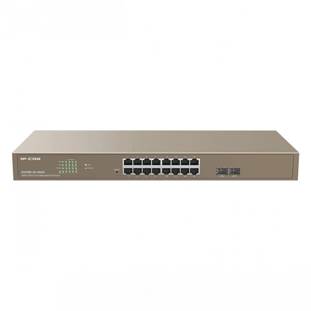 Коммутатор TENDA G3318P-16-250W 1000 Base-TX (1000 мбит/с), 2 SFP порта