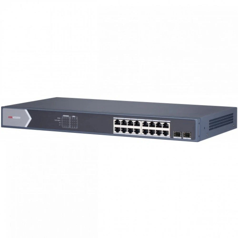 Коммутатор Hikvision DS-3E1518P-SI 1000 Base-TX (1000 мбит/с), 2 SFP порта
