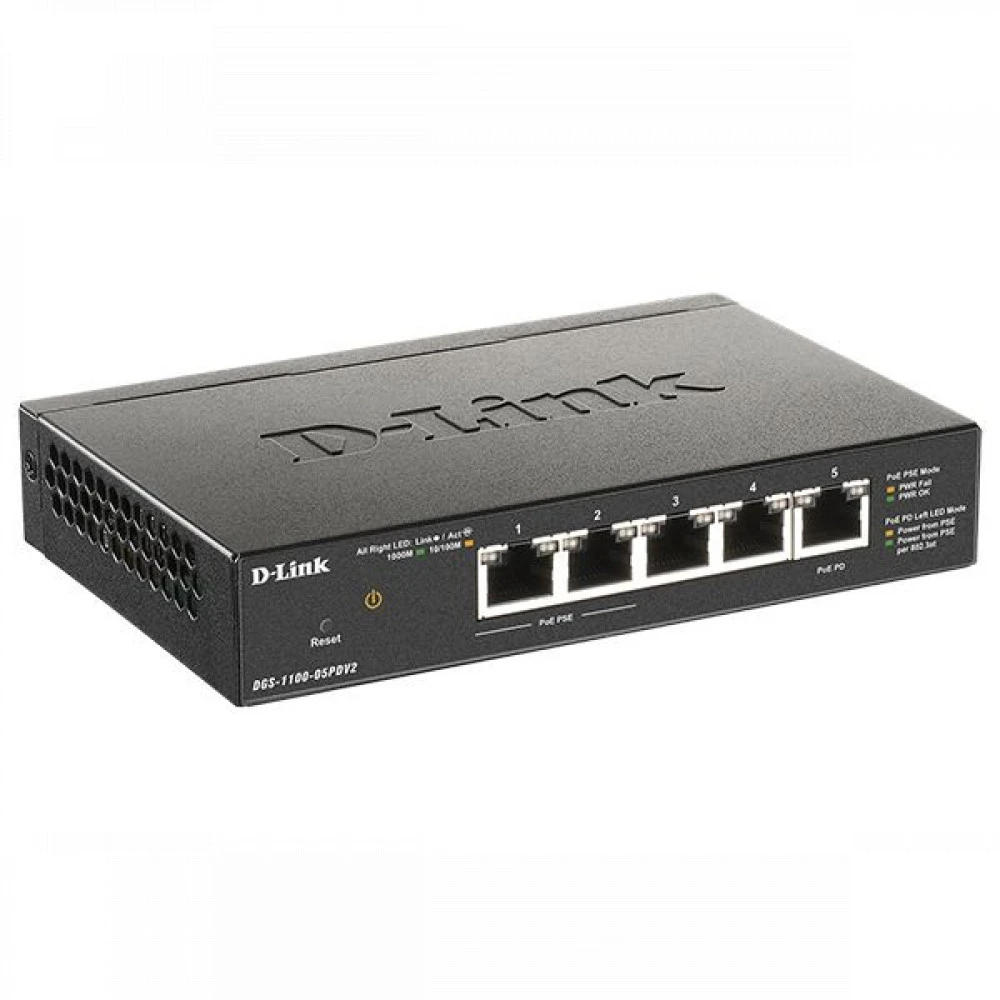 Коммутатор D-link DGS-1100-05PDV2 1000 Base-T (1000 мбит/с)