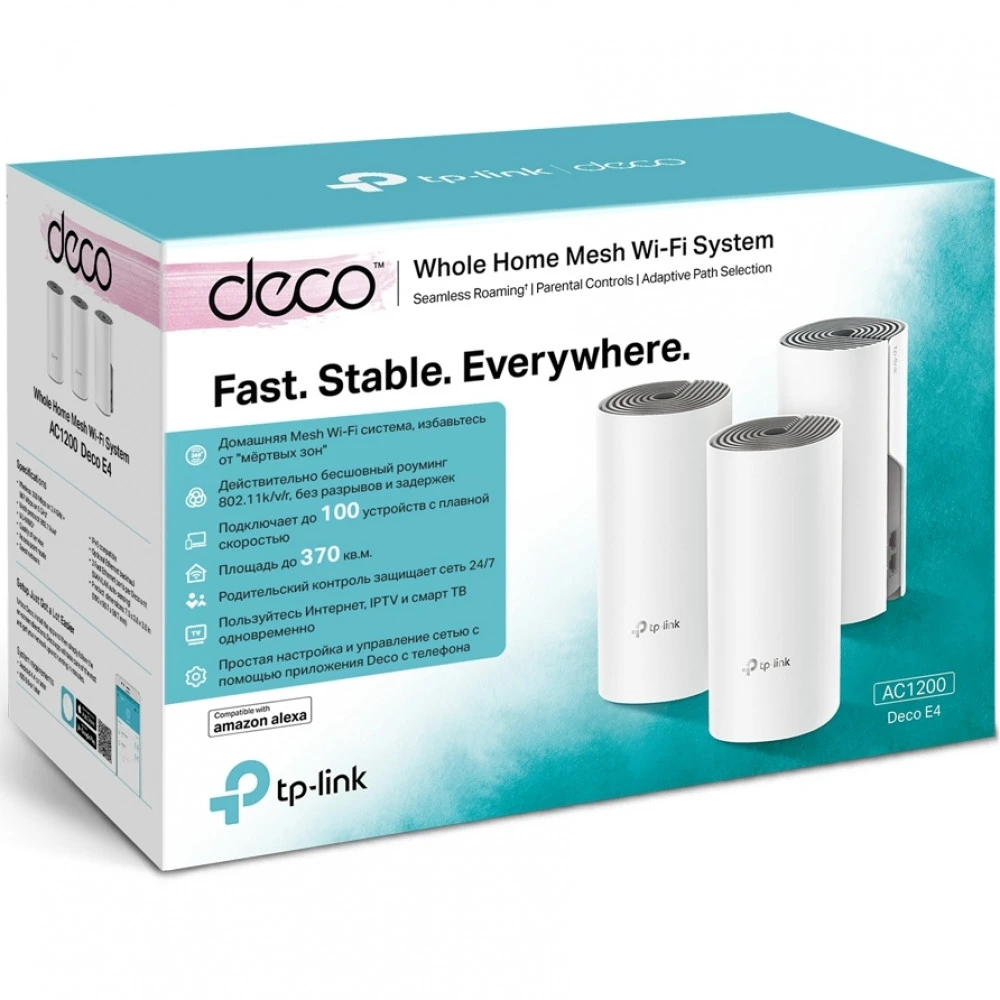 Маршрутизатор для дома TP-Link (SOHO) DECO E4(3-PACK)(EU) V1.0/2,0