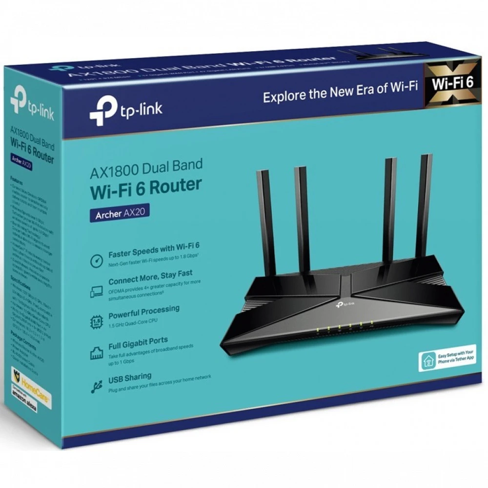 Маршрутизатор для дома TP-Link (SOHO) ARCHER AX20(EU) V1.0/V3.0