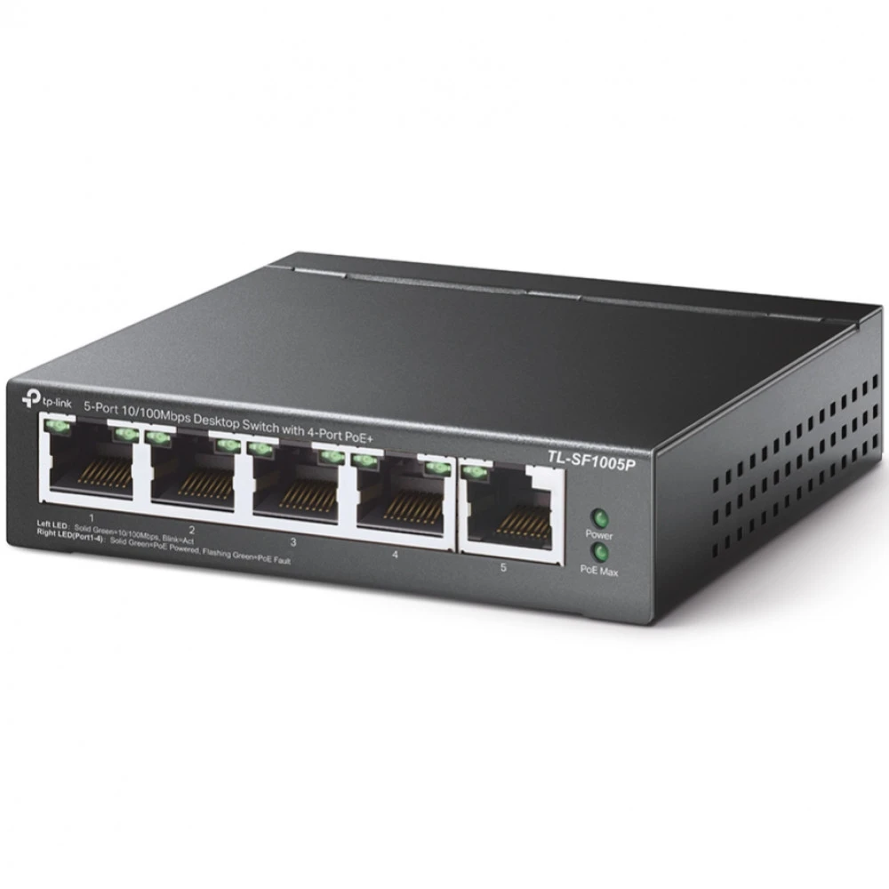 Коммутатор TP-Link (SOHO) TL-SF1005P(UN) V1.0/2.0/4.0 100 Base-TX (100 мбит/с)