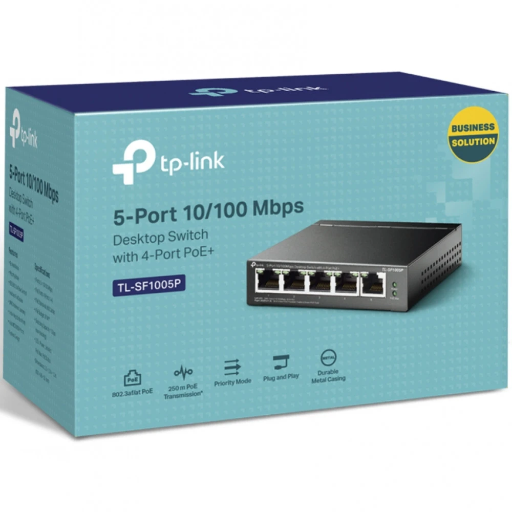 Коммутатор TP-Link (SOHO) TL-SF1005P(UN) V1.0/2.0/4.0 100 Base-TX (100 мбит/с)