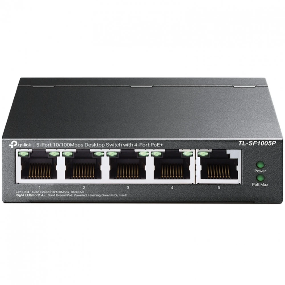 Коммутатор TP-Link (SOHO) TL-SF1005P(UN) V1.0/2.0/4.0 100 Base-TX (100 мбит/с)