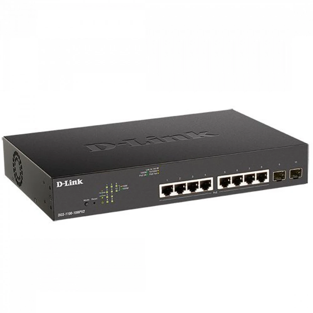 Коммутатор D-link DGS-1100-10MPV2/A3A 1000 Base-T (1000 мбит/с), 2 SFP порта