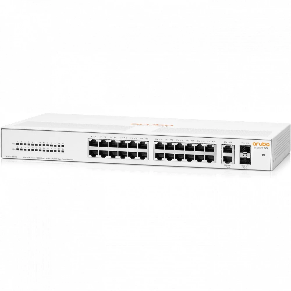 Коммутатор HPE Aruba Instant On 1430 26G 2SFP Switch R8R50A 1000 Base-TX (1000 мбит/с), 2 SFP порта