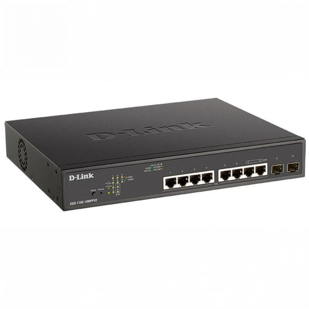 Коммутатор D-link DGS-1100-10MPPV2/A3A 1000 Base-T (1000 мбит/с), 2 SFP порта