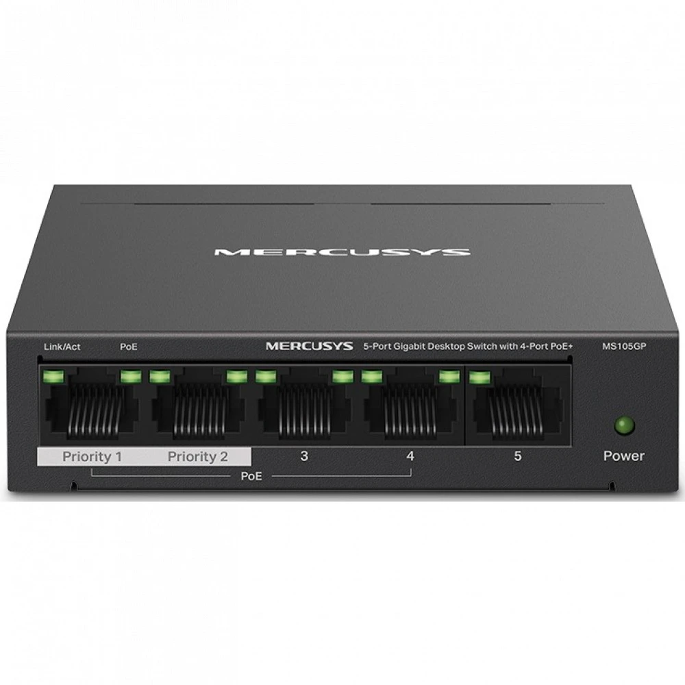 Коммутатор Mercusys MS105GP 1000 Base-T (1000 мбит/с)