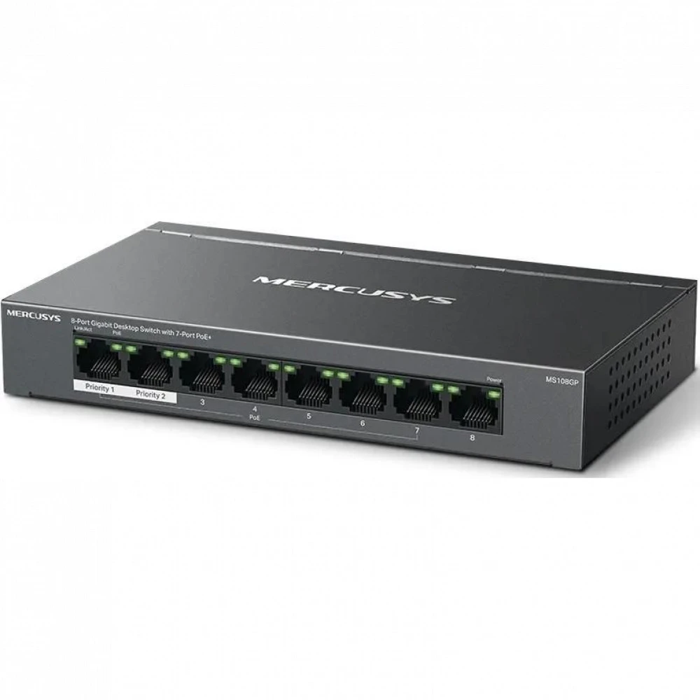Коммутатор Mercusys MS108GP 1000 Base-T (1000 мбит/с)