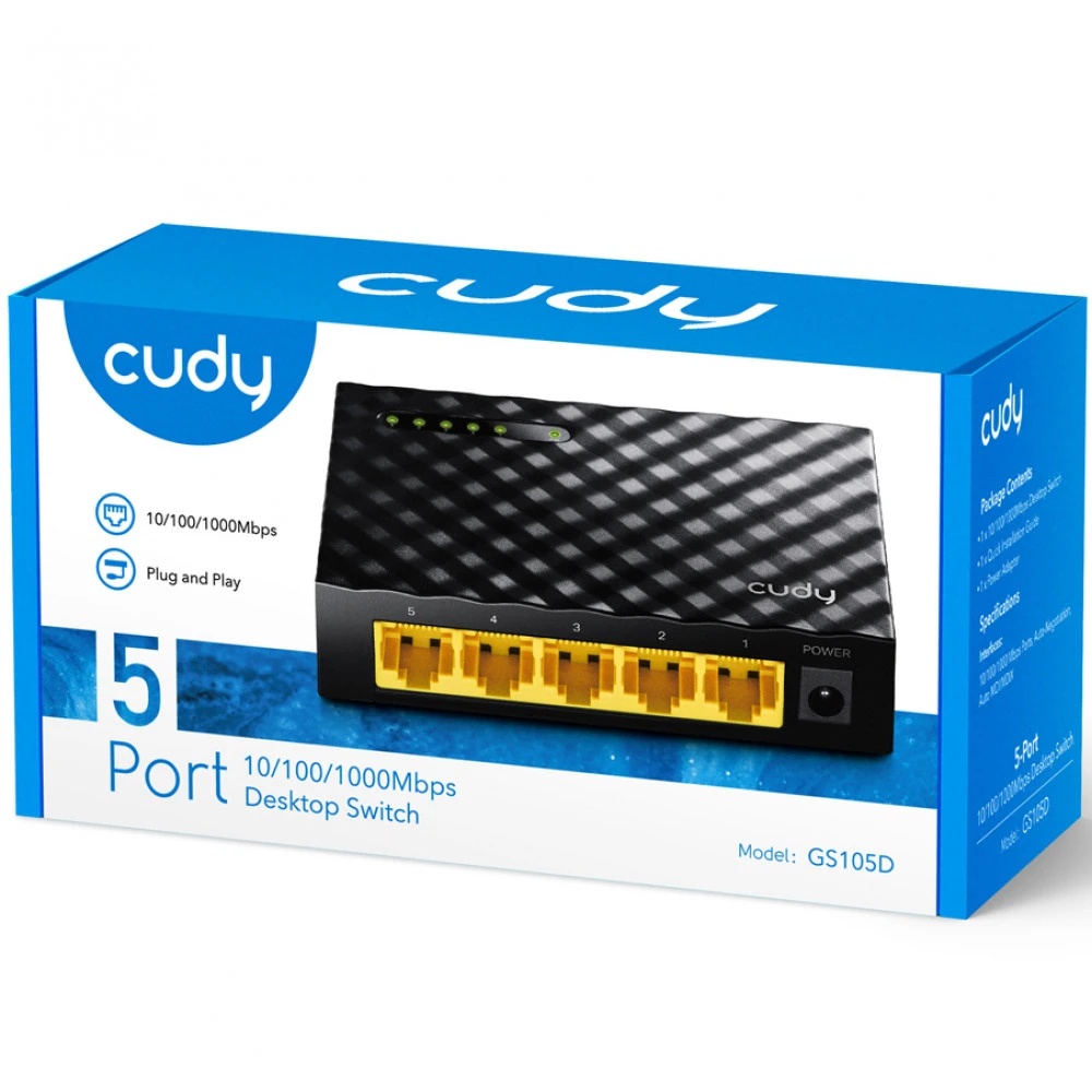 Коммутатор CUDY GS105D 1000 Base-TX (1000 мбит/с)