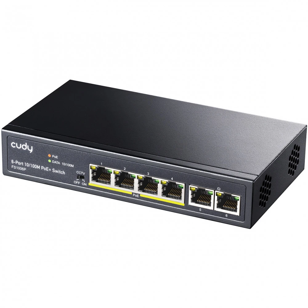 Коммутатор CUDY FS1006P 100 Base-TX (100 мбит/с)