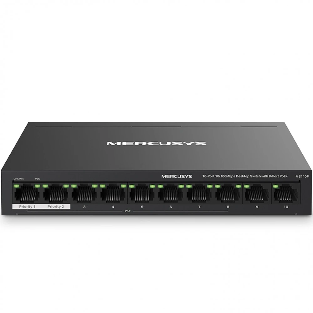 Коммутатор Mercusys MS110P 100 Base-T (100 мбит/с)