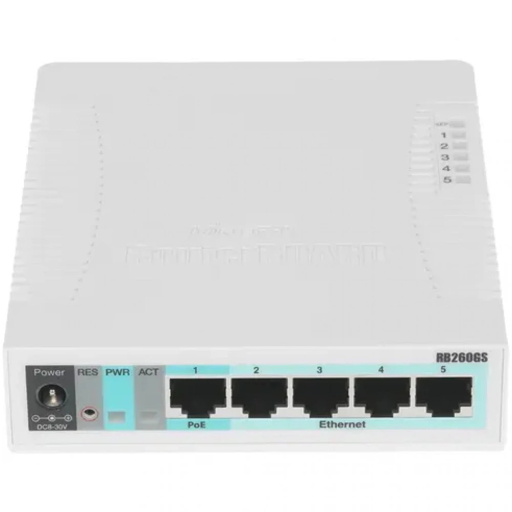 Коммутатор Mikrotik RB260GS CSS106-5G-1S 1000 Base-TX (1000 мбит/с), 1 SFP порт
