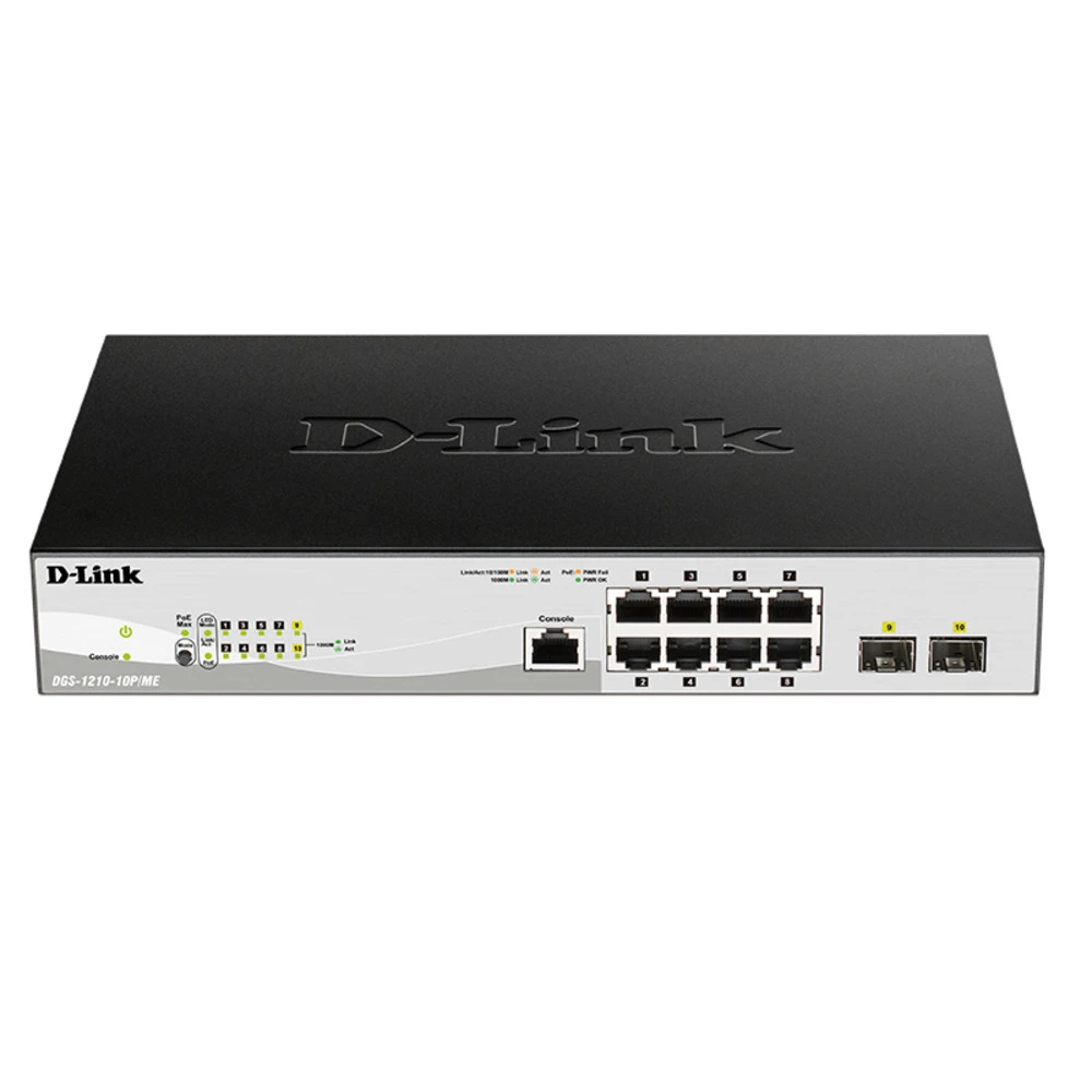 Коммутатор D-link DGS-1210-10P/ME/B1A 1000 Base-TX (1000 мбит/с)