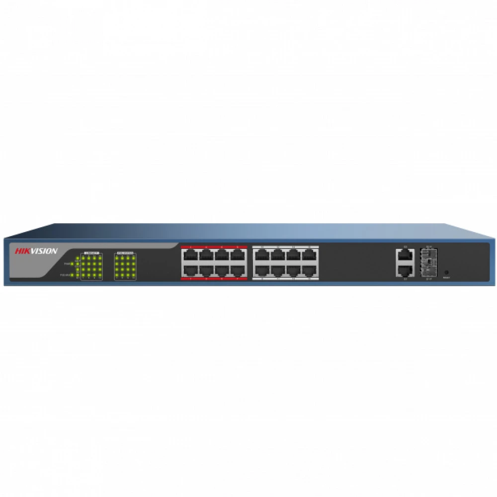 Коммутатор Hikvision DS-3E1318P-E 1000 Base-TX (1000 мбит/с), 2 SFP порта