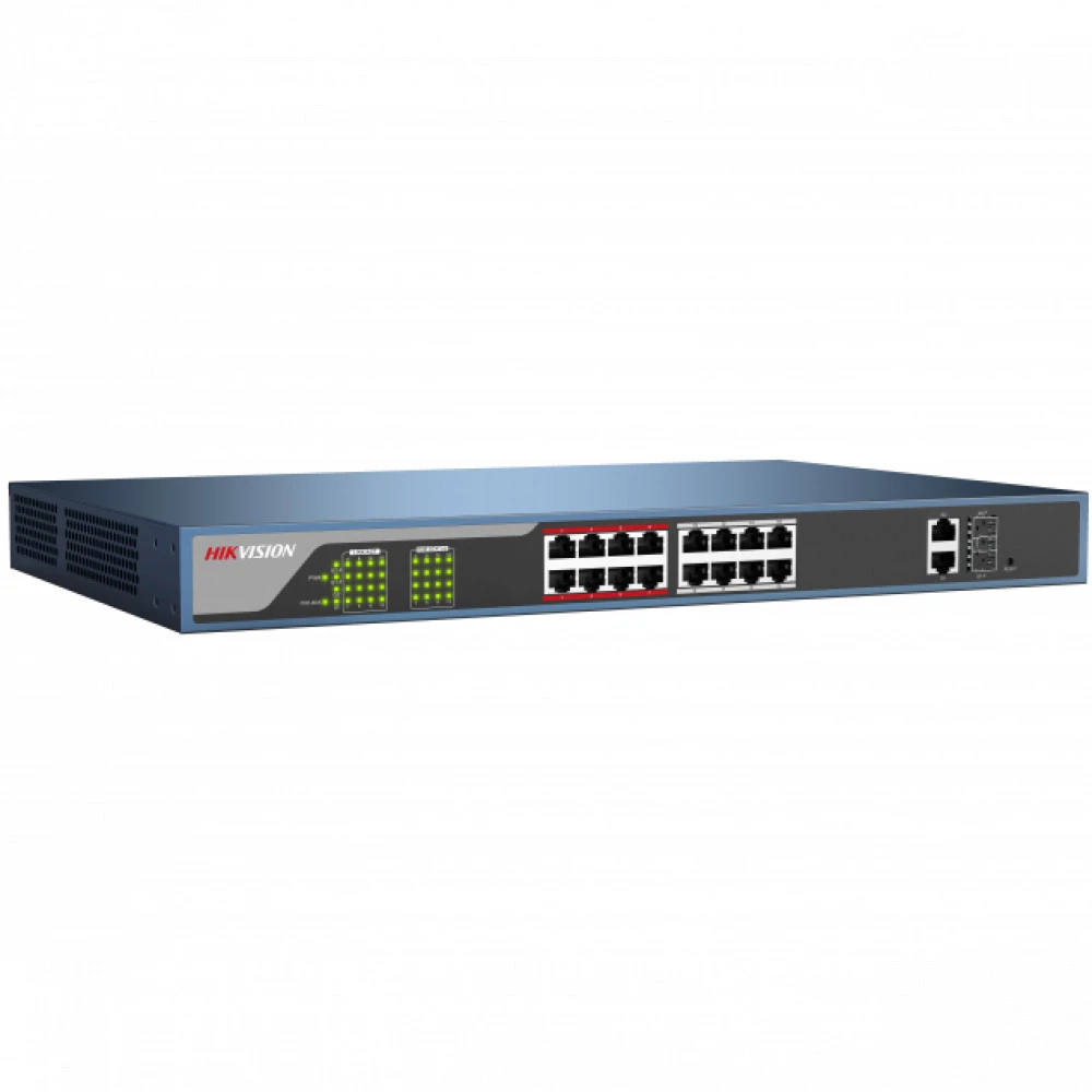 Коммутатор Hikvision DS-3E1318P-E 1000 Base-TX (1000 мбит/с), 2 SFP порта