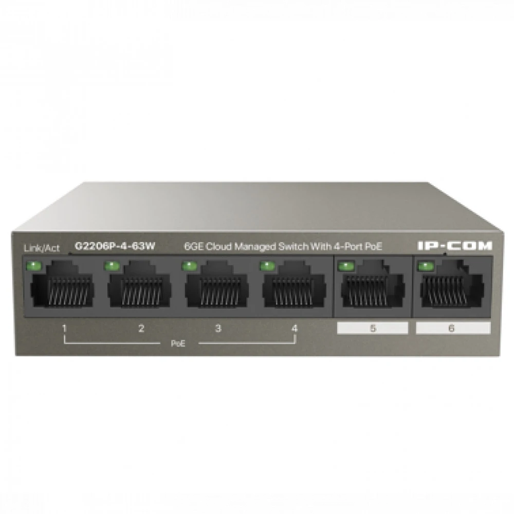 Коммутатор IP-COM G2206P-4-63W 1000 Base-TX (1000 мбит/с)