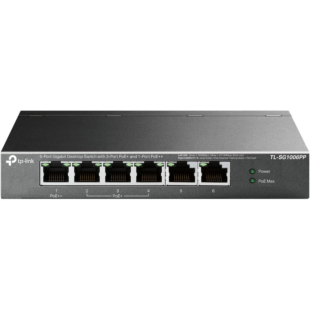 Коммутатор TP-Link SG1006PP TL-SG1006PP 1000 Base-T (1000 мбит/с)