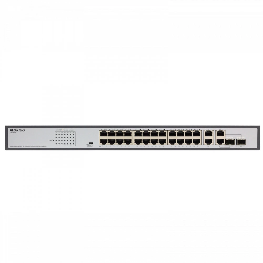 Коммутатор Origo OS2228P OS2228P/370W/A1A 1000 Base-T (1000 мбит/с), 2 SFP порта