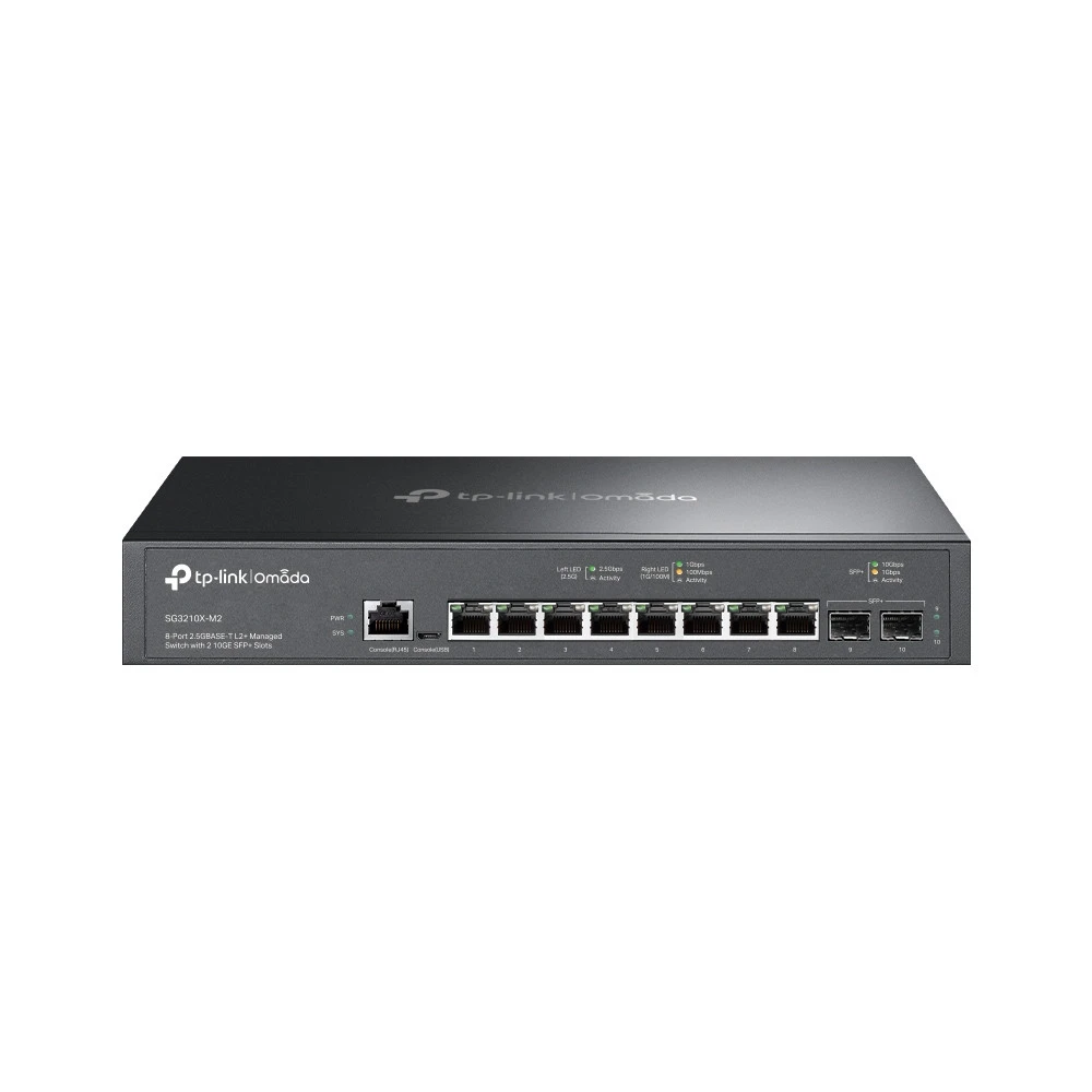 Коммутатор TP-Link SG3210X-M2 2.5 GBase-T (2500 мбит/с), 2 SFP порта