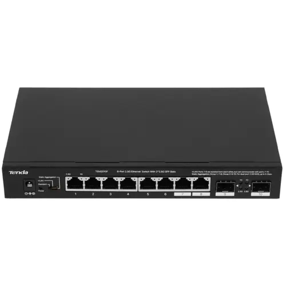 Коммутатор TENDA TEM2010F 2.5 GBase-T (2500 мбит/с), 2 SFP порта