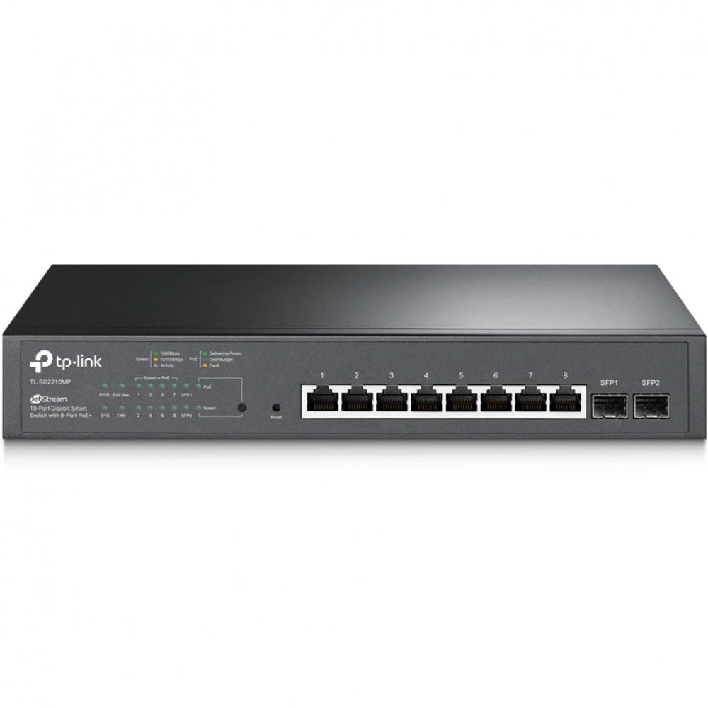 Коммутатор TP-Link SG2210MP 1000 Base-T (1000 мбит/с), 2 SFP порта