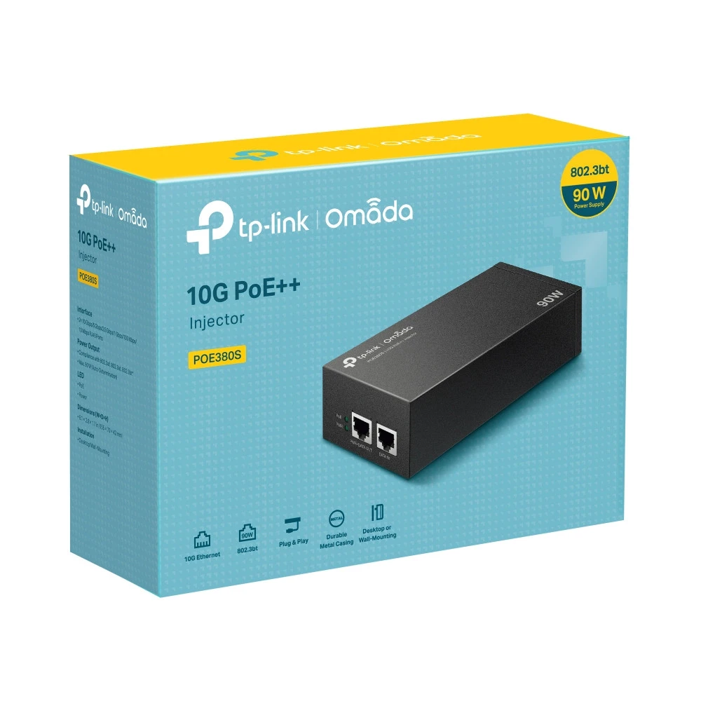 PoE инжектор TP-Link POE380S 1 порт, 90 Вт