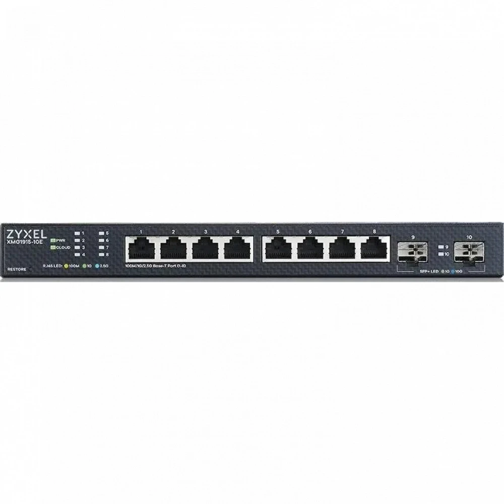 Коммутатор Zyxel XMG1915-10E-EU0101F 2.5 GBase-T (2500 мбит/с), 2 SFP порта