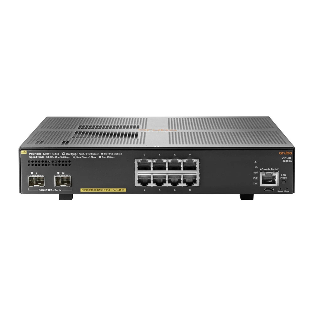 Коммутатор HPE Aruba 2930F JL258A 1000 Base-TX (1000 мбит/с), 2 SFP порта